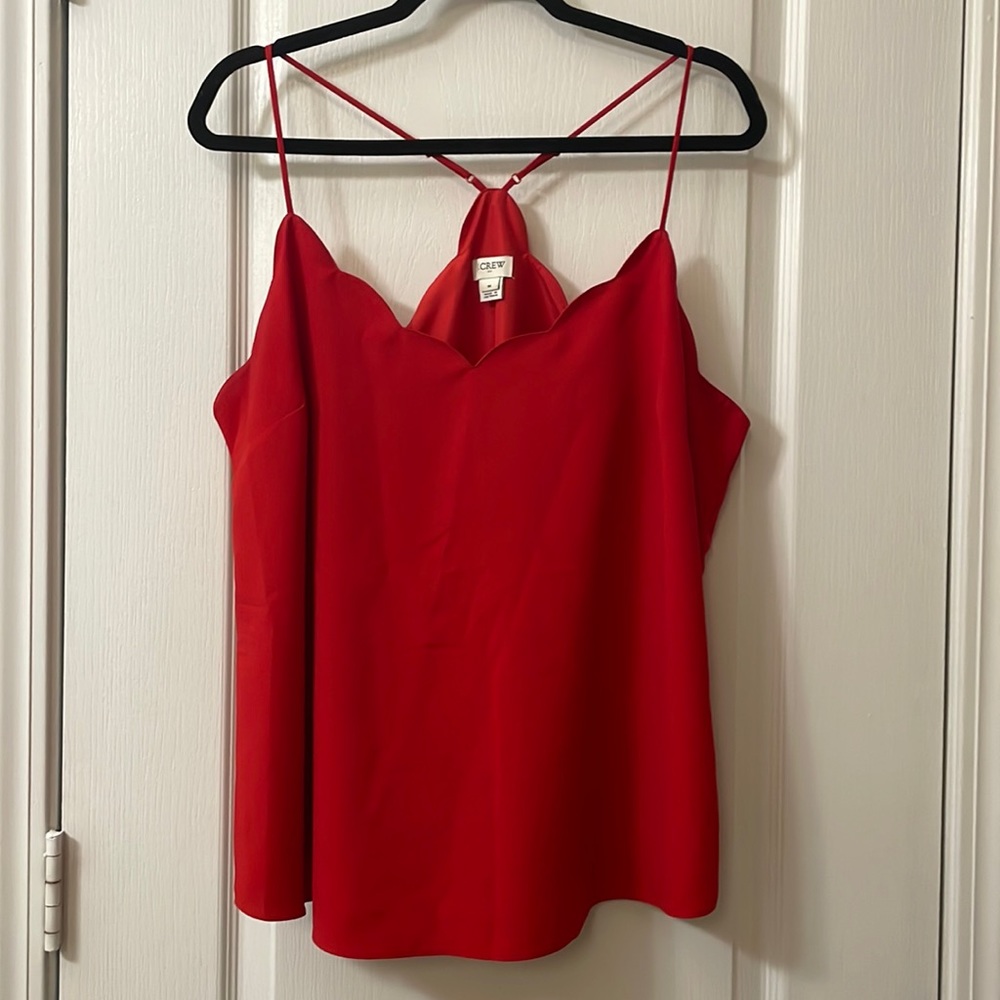 J. Crew Factory red scalloped cami size 16